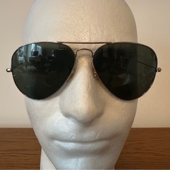 Ray-Ban Aviator RB3025 L0205 Sunglasses 58-14 Green Classic G-15 Lens Gold Pilot main image 12